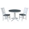 International Concepts Round 36 in Rd Extension Dining Table, 2 San Remo Chairs, White/Heather Gray, 36 W, 48 L, 30.1 in H K05-36RXT-27B-C10-2 - alternate 1